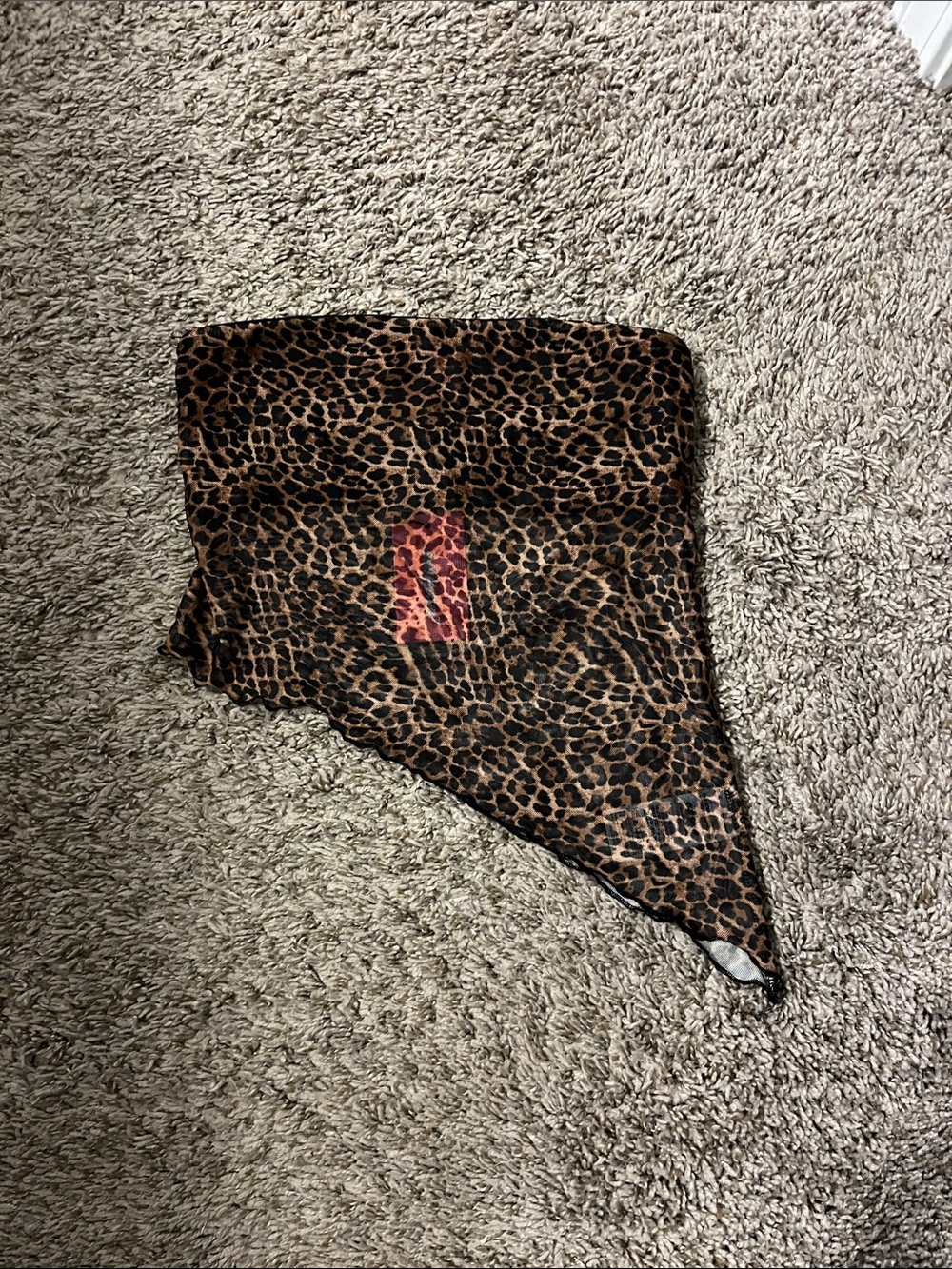 Edikted Leopard Print Asymmetric Camisole in Brown and Black